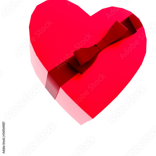 3D Heart Shaped Boxes Render Valentine's elements PNG