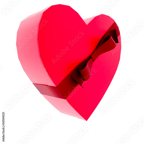 3D Heart Shaped Boxes Render Valentine's elements PNG