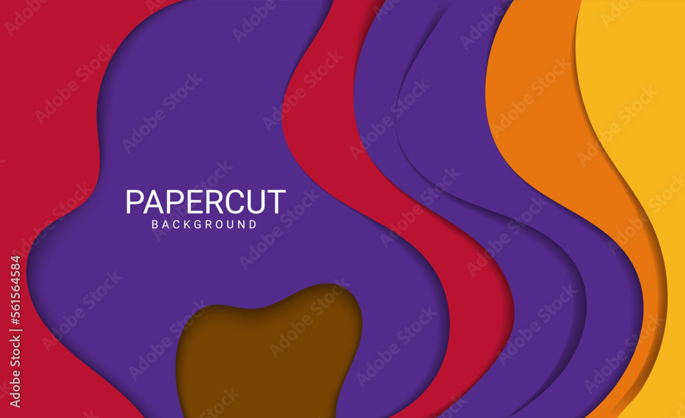 Abstract soft colour paper cut shapes wave background premium vector Abstract soft colour paper cut shapes wave background premium vector