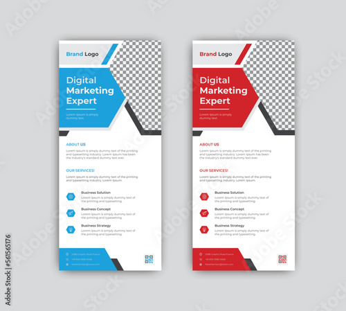 Creative digital marketing agency business rack card or dl flyer template design.