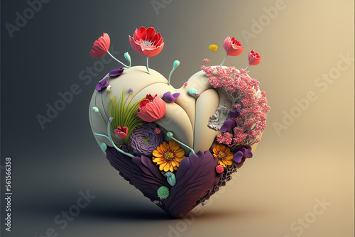 romantic valentine's day card, heart and love decor