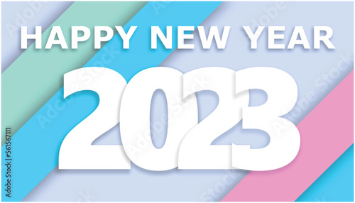 new year illustration 2023 with pastel background happy new year greetings