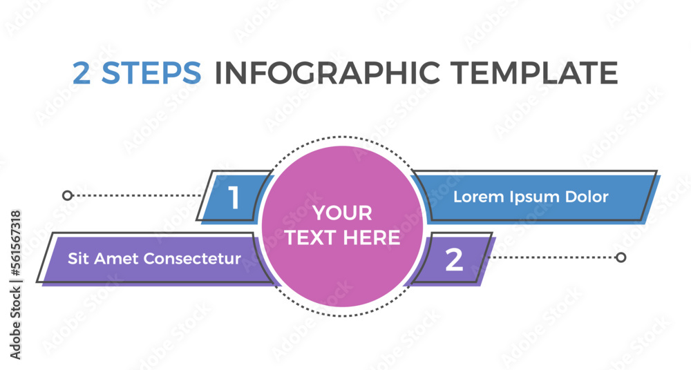 Fototapeta premium Infographic template with 2 steps or options