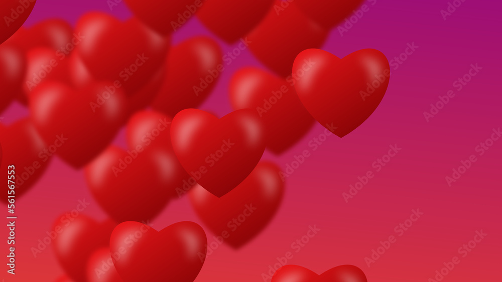 red blur heart shape illustration image for love