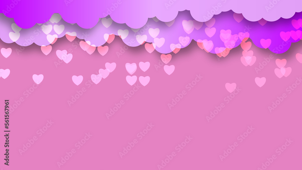 pink heart shape rain illustration