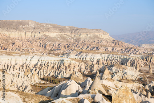 Stunning Cappadocia landscape with the rock formations during a sunny day. Red & Rose Valley, Cappadocia, central Anatolia, Turkey