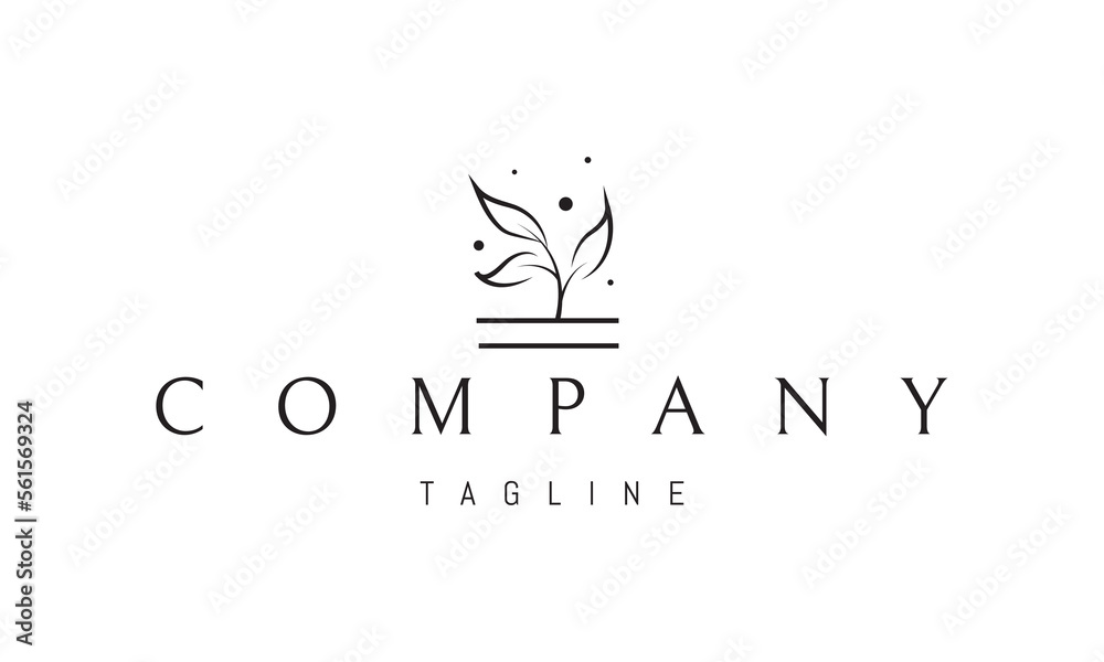 Vector logo on which an abstract image of a dancing plant. Vector logo on which an abstract image of a dancing plant.