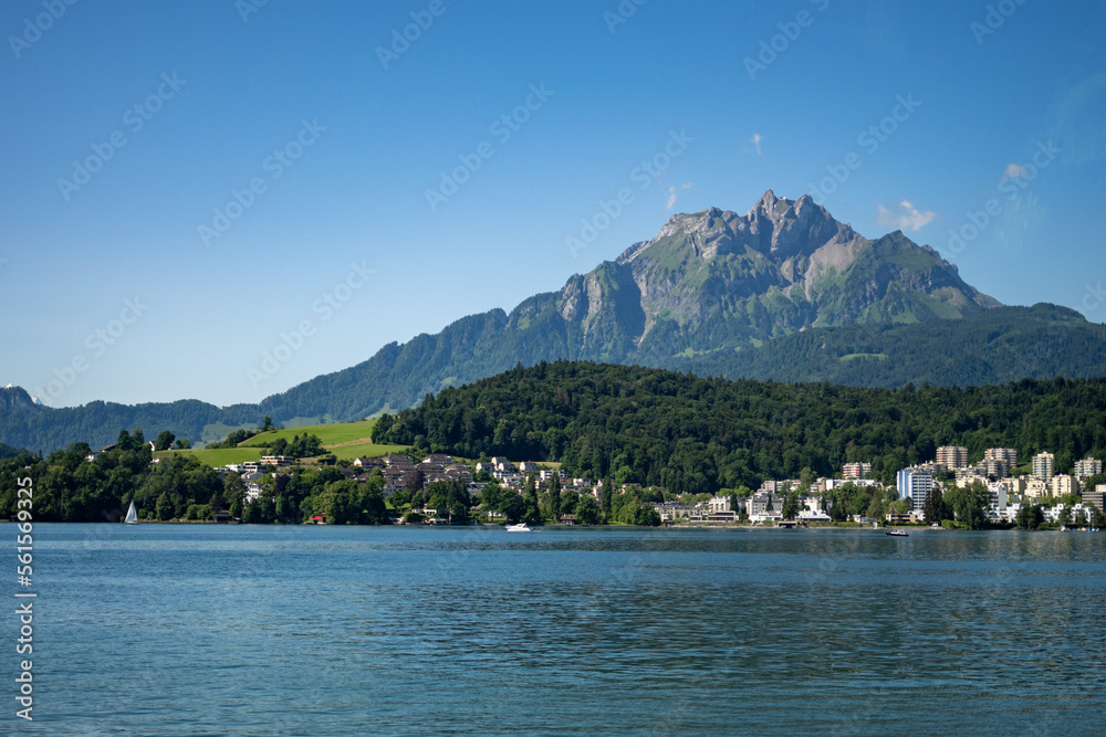 Mount Pilatus towering over Lake Lucerne