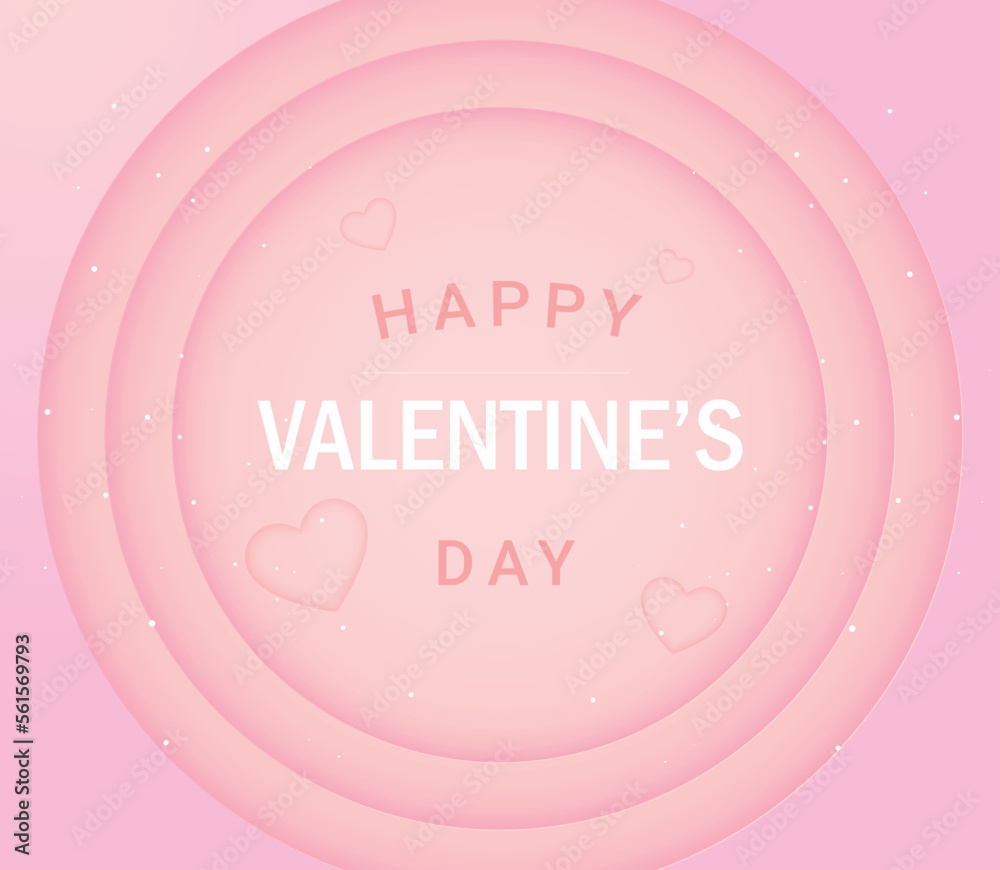 Valentines day banner background hearts with clouds drawing elements of love on pink backgrounds