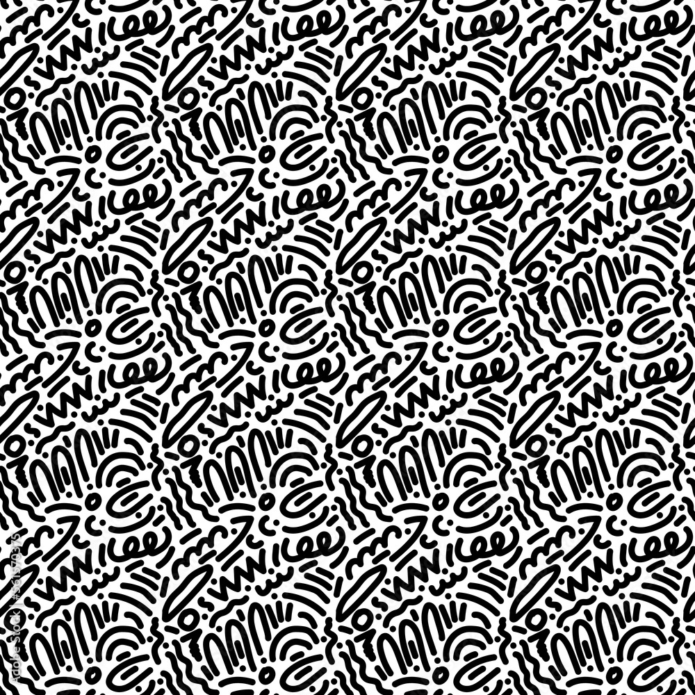 Geometric seamless hand-drawn pattern. Abstract grunge brush strokes, memphis style. Doodle, thick lines for print, packaging, textile, banner, web design Geometric seamless hand-drawn pattern. Abstract grunge brush strokes, memphis style. Doodle, thick lines for print, packaging, textile, banner, web design