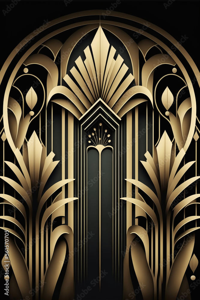 abstract art deco background. Generative AI