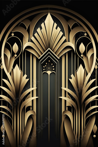 abstract art deco background. Generative AI