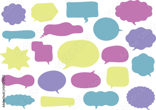 かわいい手描き風ふきだしセット