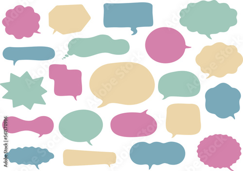 かわいい手描き風ふきだしセット