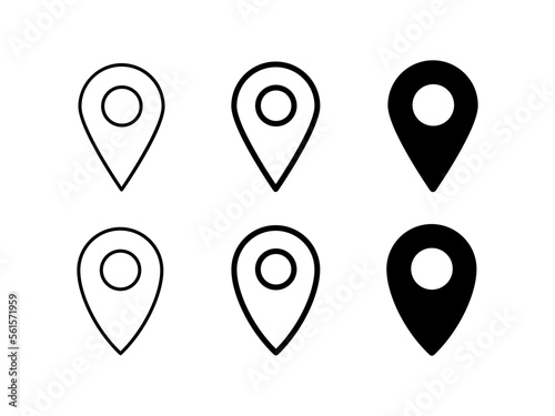 Set of location map pin icons