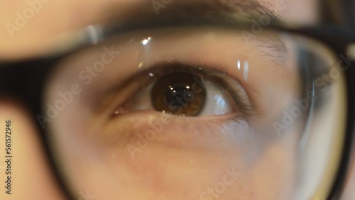 focused man' eye concentrate. close-up focused eye.