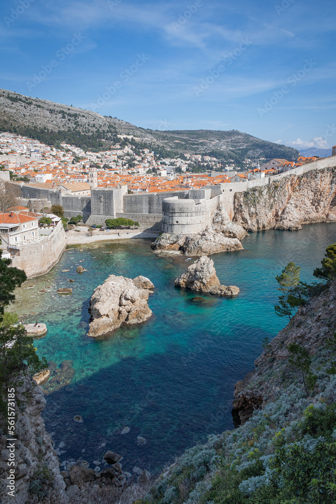 Beautiful fort Bokar in Dubrovnik on a fine sunny day, Croatia, Europe.