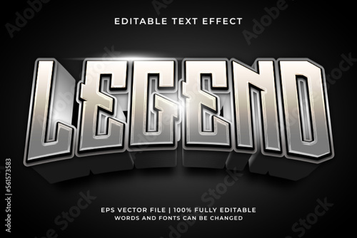 Vászonkép Gaming esport silver metallic style 3d editable text effect
