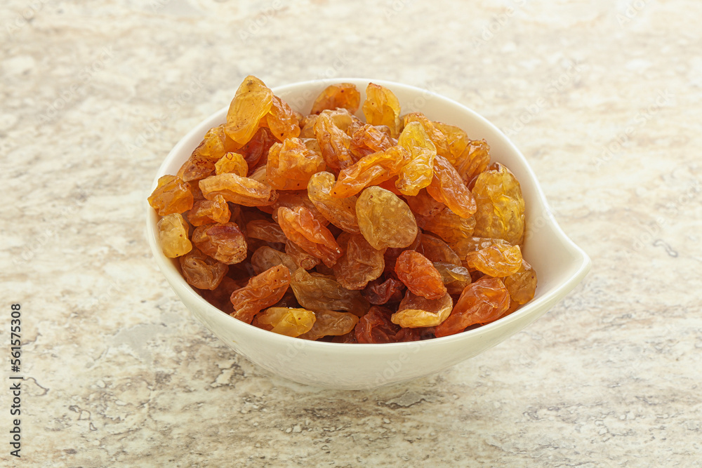 Sweet yellow raisin in the bowl Sweet yellow raisin in the bowl