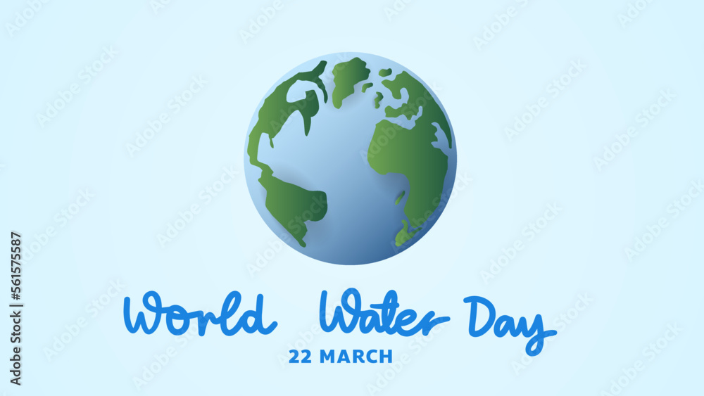 World water day handwritten with earth on blue background ,for march 22 , Vector illustration EPS 10