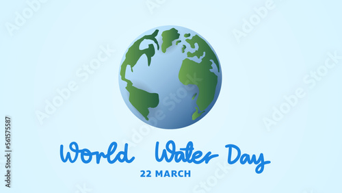 World water day handwritten with earth on blue background  for march 22   Vector illustration EPS 10