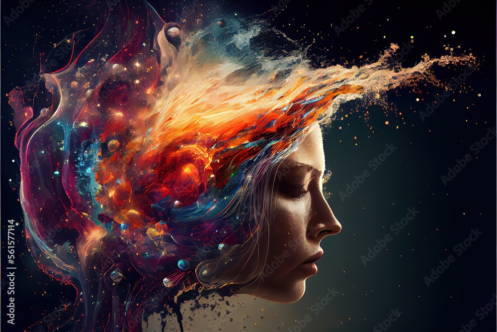 Generative AI illustration of annual collective mind concept art ...