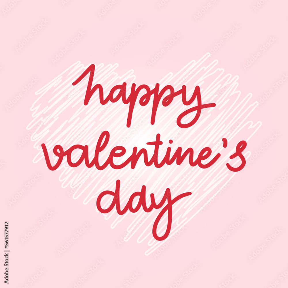 Happy Valentine's Day on pink background ,for February 14, Vector illustration EPS 10