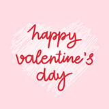 Happy Valentine's Day on pink background ,for February 14, Vector illustration EPS 10