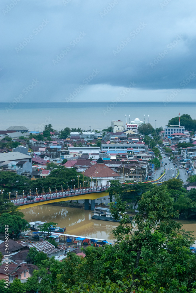  Photograph of Muara Padang harbour, taken from Siti Nurbaya bridge. West Sumatera of Indonesia