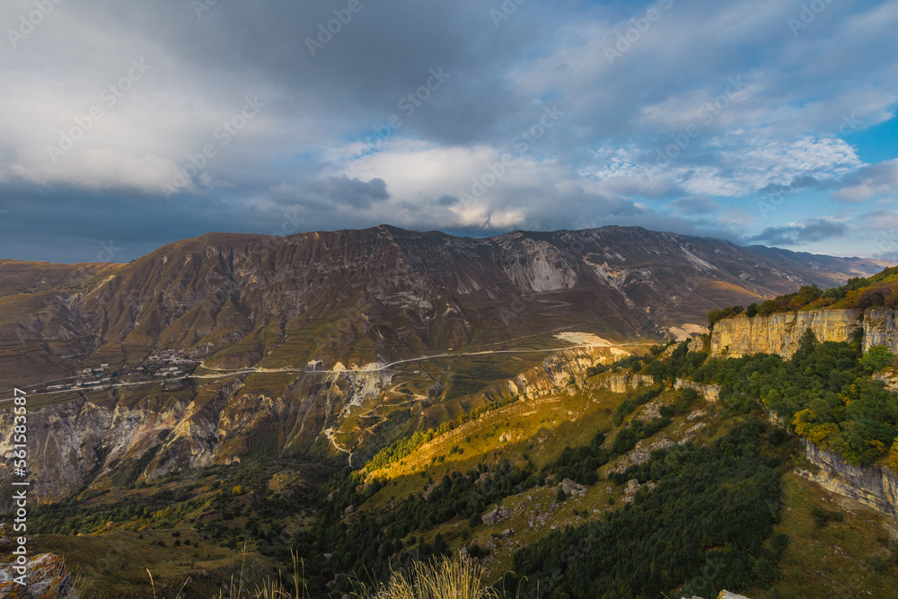 Khan waterfall. Matla nature extreme park. Caucasus scenery.