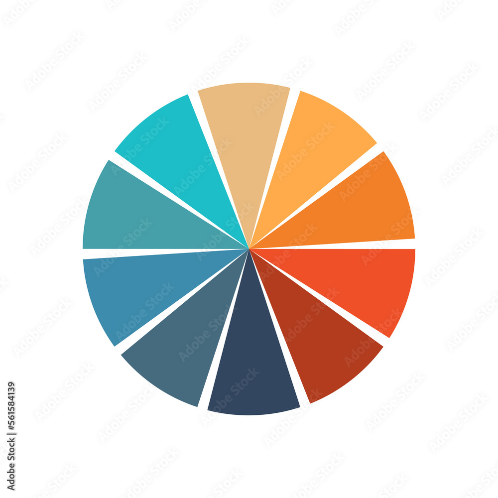 Infographic Pie chart template 10 positions Infographic Pie chart template 10 positions