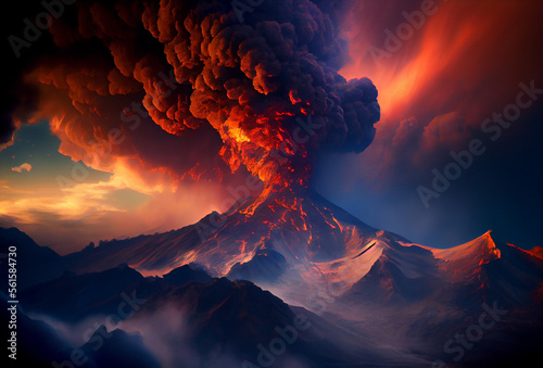 Tableau sur toile Volcanic eruption in Italy