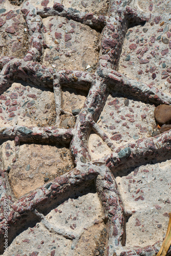 concrete and stone textures at close range