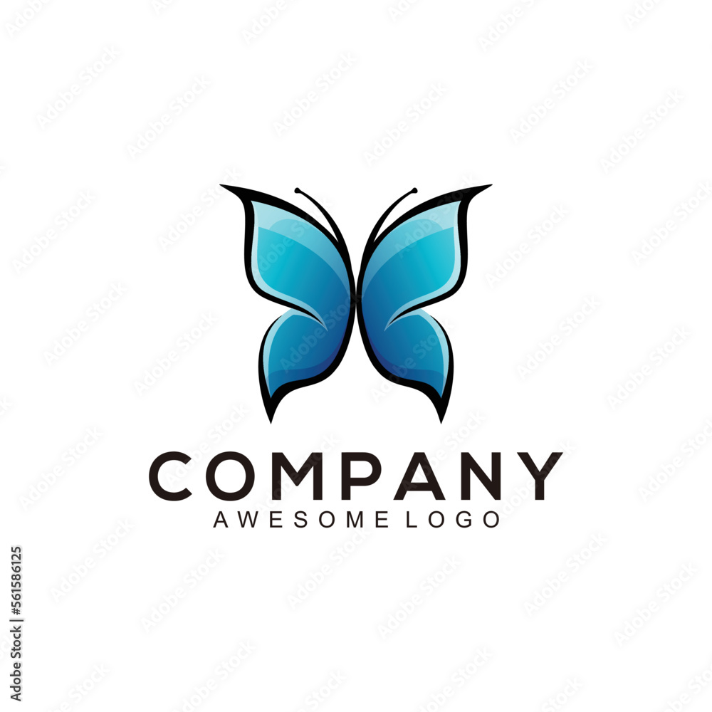 Logo illustration Butterfly gradient style