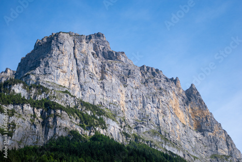 Pointed peaks in the valley of Lauterbrunnen