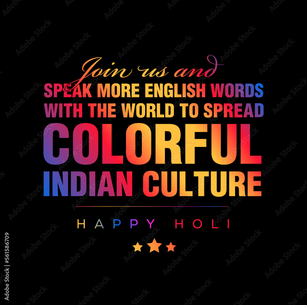 Happy Holi greetings with join us massage.