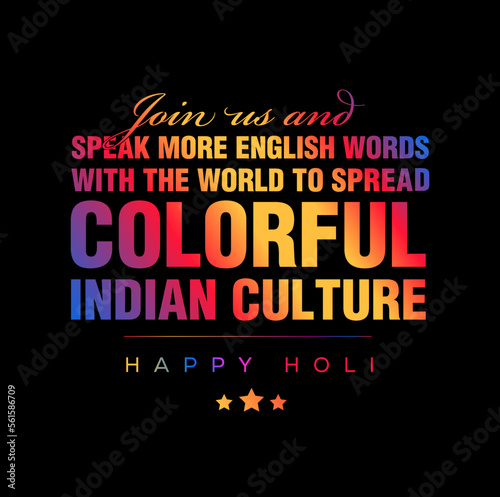 Happy Holi greetings with join us massage.