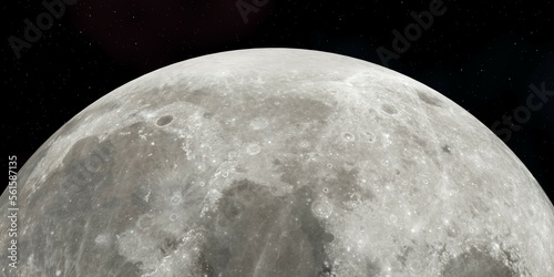 Fototapeta Naklejka Na Ścianę i Meble -  Close up of full moon with stars background over black, elements of this image are provided by NASA