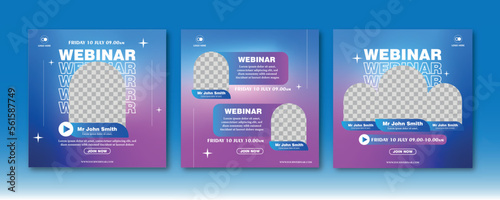 Webinar social media post , eazy to edit premium vectors 