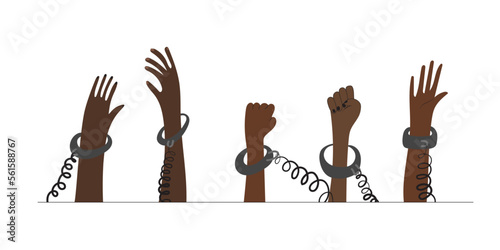 Banner against slavery and human violence. Black lives matter. Black histrory awareness.