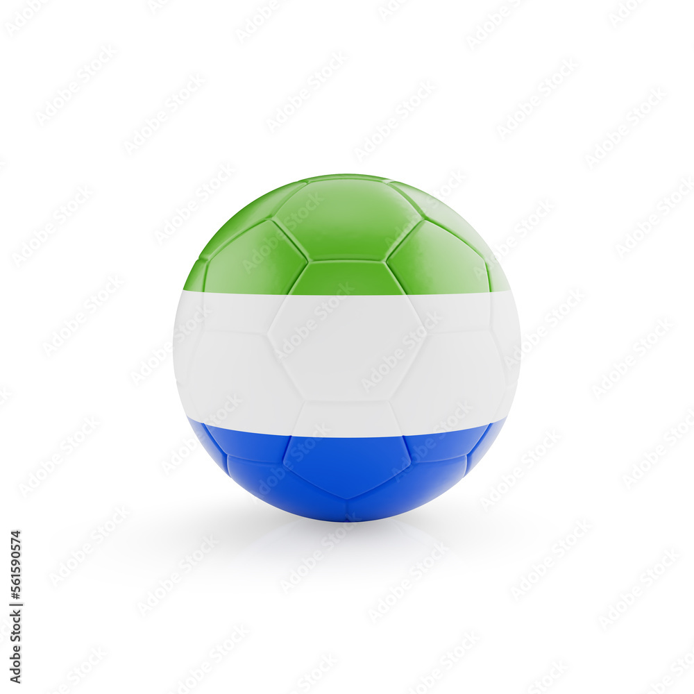 3D football soccer ball with Galapagos Islands national team flag isolated on white background - 3D Rendering