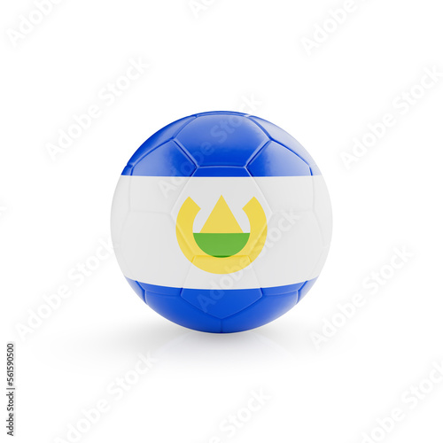 3D football soccer ball with El Salvador national team flag isolated on white background - 3D Rendering
