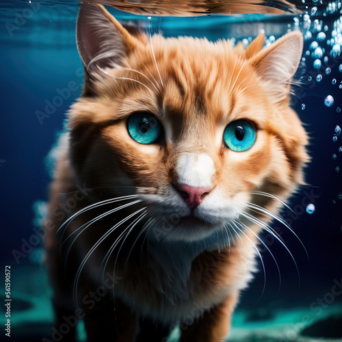 Cat Diving Into Water - Ai Generated © Fernando