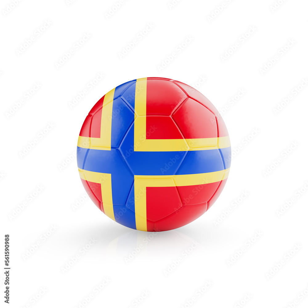 3D football soccer ball with Orkney Islands national team flag isolated on white background - 3D Rendering