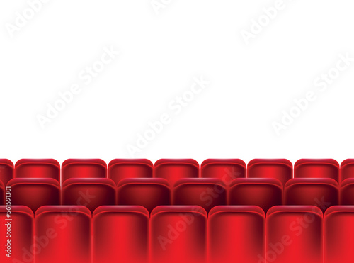 Cinema screen. Cinema with screen and seat. Theater hall with interior.