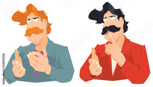 Pensive male. Surprised man. Bewildered human. Illustration for internet and mobile website.