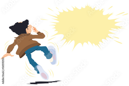 Surprised man. Bewildered human. Funny people. Illustration for internet and mobile website.