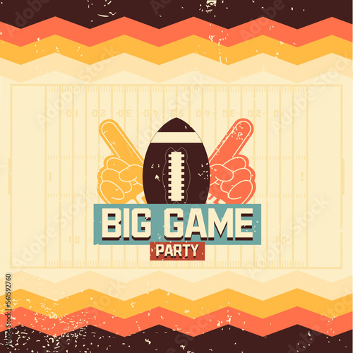 Big Game party invitation Super Bowl tournament February American football bowl tournament Football field