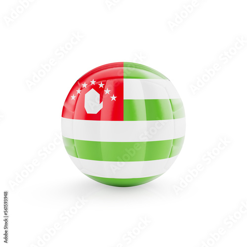 3D volleyball ball with Abkhazia national team flag isolated on white background - 3D Rendering