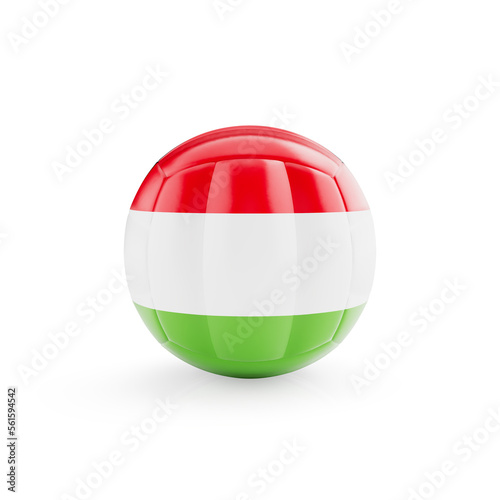3D volleyball ball with Hungary national team flag isolated on white background - 3D Rendering